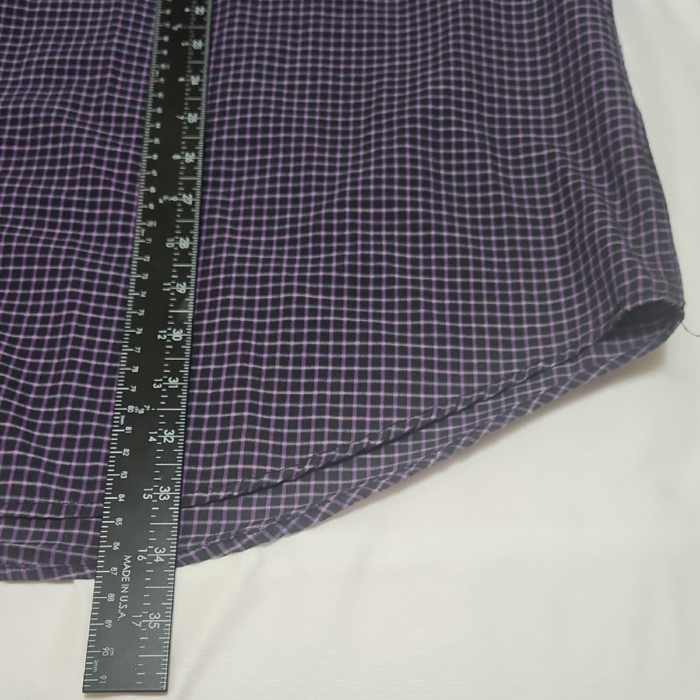 Christian Aujard Paris Purple Checkered Long Sleeve Button Down Men's Size 2XLT - Picture 7 of 15